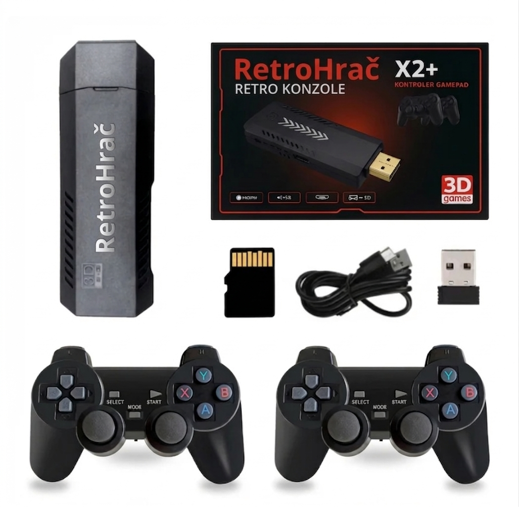 RetroHrač™ – Retro Konzole Plug & Play + 2 Ovladače
