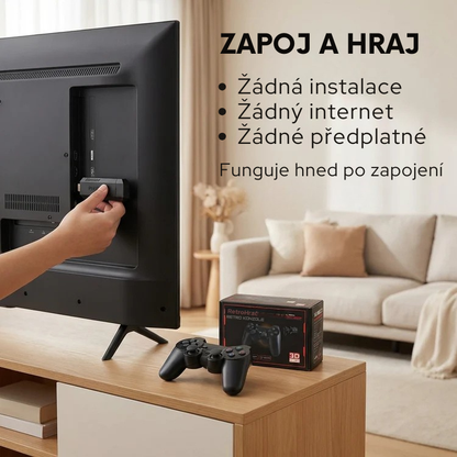 RetroHrač™ – Retro Konzole Plug & Play + 2 Ovladače